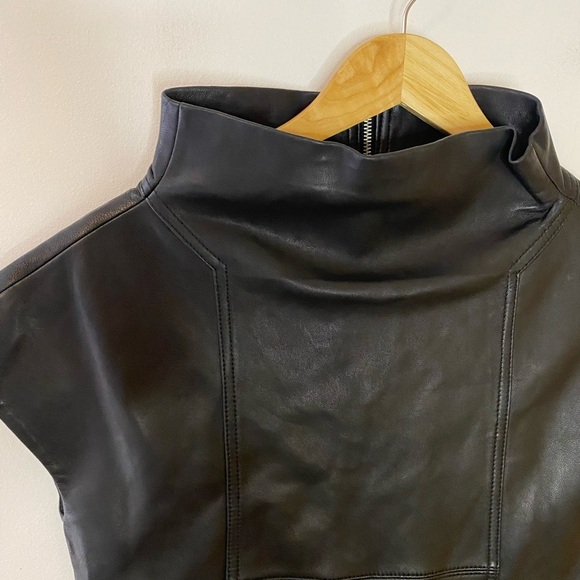 Marc by Marc Jacobs Black Leather Twiggy Mini Dress - Picture 2 of 6